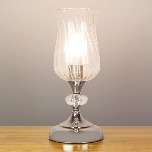 Hurricane 62519 Table Lamp With Touch Activated Base 3 Brightness Settings Chrome Effect Base 28 X 12.5 Cm Mains Powered