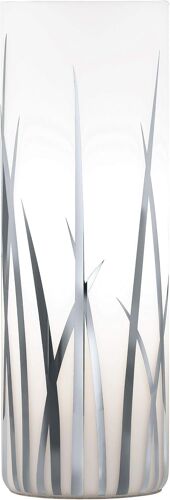 Rivato Bedside Lamp, Stylish Glass Table Lamp with Decoration, Chrome Living Room Light, White, with Switch, E27 Socket