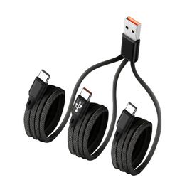 TZF-Câble Multiple 3 en 1 USB A vers Type C, Cordon Multi USB Chargeur, Nylon Tressé 1.2M, Charge Rapide 5A, Compatible avec iPhone 16/16pro 15/15pro, Samsung Galaxy S24, Huawei, Android, Xiaomi