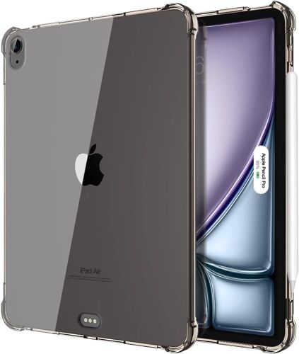 KAL-Coque Pour Ipad Air 11 Pouces (M3/M2-2025/2024),Ipad Air 5Ème/4Ème Génération 10.9""(2022/2020),Étui De Protection Arrière Fine En Tpu Transparent Pour Apple Pencil Pro/Usb-C, Noir