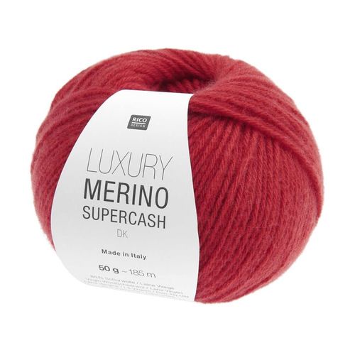 Luxury Merino Supercash Dk ¿ Laine Mérinos & Cachemire D¿Exception ¿ Rico Design - Pour Tricots Élégants, Doux & Intemporels. Color : 08 Rouge