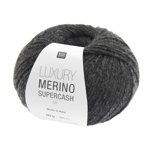 Luxury Merino Supercash Dk ¿ Laine Mérinos & Cachemire D¿Exception ¿ Rico Design - Pour Tricots Élégants, Doux & Intemporels. Color : 06 Anthracite