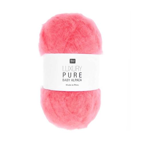 Pelote Exceptionnelle Luxury Pure Baby Alpaca - Rico Design - Le Fil 100 % Alpaga Bébé Pour Un Tricot Haut De Gamme. Color : 02 Corail