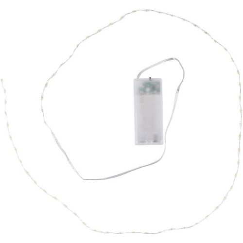 Kal-Guirlande Lumineuse À Fil Led - Distance Entre La Lumière De 1,5 Cm - Très Petite Distance Entre Les Lampes - Blanc Chaud - Fonctionne Avec Piles - Avec Fonction Minuterie (60 Led,