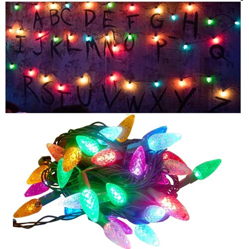Led Cordes Guirlande Lumineuse Batterie Lumières pour arbres de Noël Batterie multicolore Décoration de Noël intérieure/extérieure 50 LED