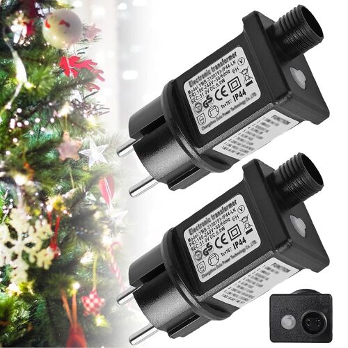 Kal-Clignoteur Pour Guirlande 31v 6w Transformateur Guirlande Led, 8 Modes Prise Avec Fonction Minuterie, Étanche Ip44 Transformateur Led Pour Éclairage De Noël, Guirlande Lumineuse, Rideau Lumineux