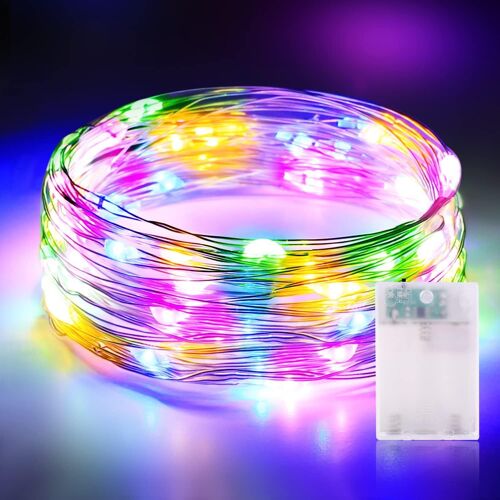 Hamiltion-Guirlande Lumineuse Led À Piles 3 Mètres 9.85Ft 30Led Micro Guirlande Led Pile Interieur Et Extérieur Pour Chambre Noël Mariage Sapin Bocaux Décoration (1 Pièce, Coloré)