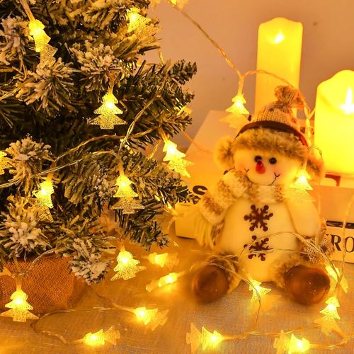 Kal-Guirlande Lumineuse Pour Sapin De Noël - 6 M - 40 Led - Fonctionne Avec Piles - Avec Minuterie - Étanchéité Ip65 - Pour Fenêtre, Noël, Intérieur Et Extérieur