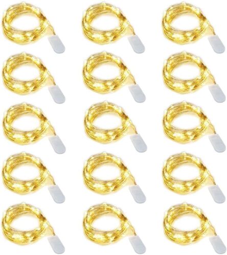 Guirlande Lumineuse À Piles Lot De 15, Mini Guirlande Led 2m 20 Led Étanche Petite Guirlande Lumineuse Pour Mariage, Noël, Chambre, Jardin, Cadeaux Décoration (Blanc Chaud)