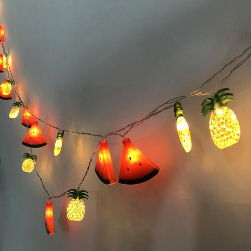 Kal-Guirlande Lumineuse Pastèque Ananas 3m 20led Led Lumières Féériques Décorative Intérieure Et Extérieure Usb Alimenté Fairy Lights Blanc Chaud (3m/20led, Pastèque+Ananas)