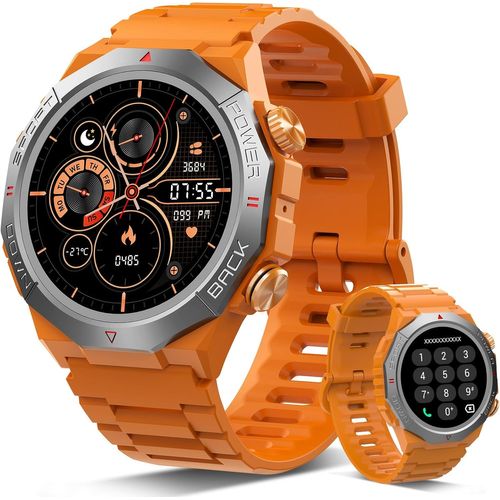 Militaire Montre Connectée Homme Femme avec Appel Bluetooth, 1.39"" HD Smartwatch Motre Sport avec 110+ Modes Sportifs, pour Android/iOS, Bleu