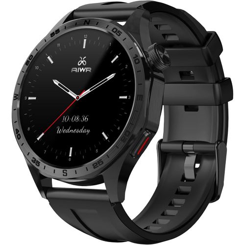 Aiwr Peps 1r Montre Intelligente Hommes Femmes, 1.43'' Amoled Gps Smartwatch, Ai Watch Faces, Appels Bluetooth, Assistant Chatgpt, Fréquence Cardiaque Moniteur, 5atm Waterproof Pour Android Ios (Noir)