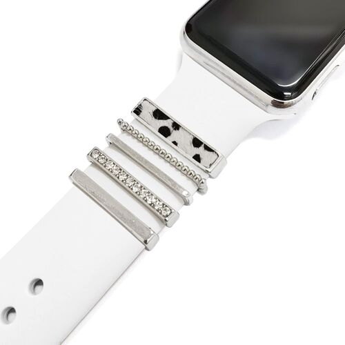 Boucles D'anneau Décoratives En Acier Inoxydable Bijoux Accessoire De Bracelet De Montre Compatible Avec Apple Watch Bracelets En Charms Pour Galaxy Watch Band Fit For All Watch Ba[Let9130623]