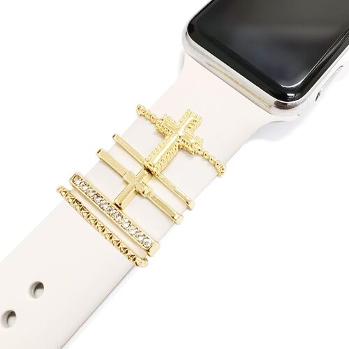 Boucles D'anneau Décoratives En Acier Inoxydable Bijoux Accessoire De Bracelet De Montre Compatible Avec Apple Watch Bracelets En Charms Pour Galaxy Watch Band Fit For All Watch Ba[Let9130654]