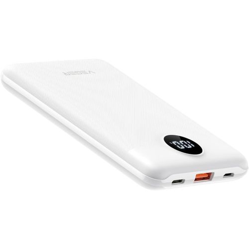 Jgd-Batterie Externe 10000mah, 22.5w Mince Légère En Mini Taille Powerbank, Usb C Chargeur Portable Avec Led Display, Pd & Qc 3.0 Power Bank Compatible Avec Iphone/Ipad/Samsung/Huawei/Xiaomi Blanc