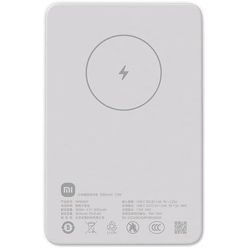 Asfasfq-Magnetic Power Bank 5000 Mah Gl, Charge Magnétique Rapide De 7,5 W Maximum, Attraction Magnétique 10n, 1 Port De Sortie, Construit En Sécurité, Sûr Pour Transporter Dans L'avion
