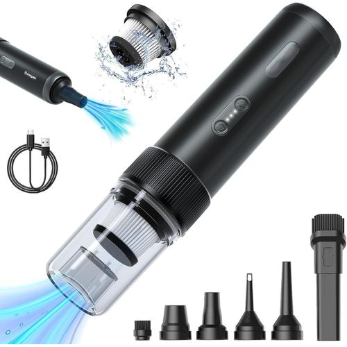 Aspirateur à main sans fil 15000 Pa 120 W Mini aspirateur de voiture puissant avec affichage LED, portable et rechargeable pour voiture, maison, cuisine, poils d'animaux