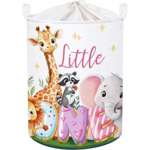 Ihdih-Grand Paniers À Linge Animaux Tropicaux Pour Garçon Fille Girafe Eléphant Repliable Panier Rangement Jouets Vêtements Pour Salle De Bain Chambre À Coucher, Raton Laveur, 63l