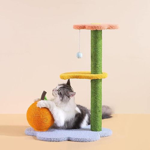 Happy&polly Arbre À Chat Avec Sisal : Arbre D'escalade Stable Pour Chatons 68 Cm ¿ Naturel Et Mignon