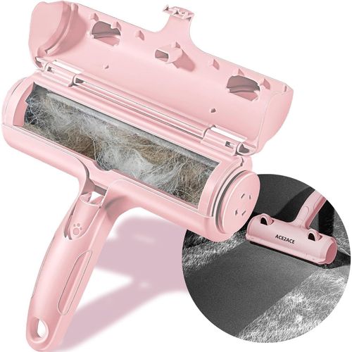 Jgd-Brosse Anti Poils Animaux Chat Chien, Brosse Ramasse Enlève Poils, Magique Réutilisable Pour Poils, Rouleau À Poils D'animaux, Pour Canapé, Arbre À Chat, Voiture, Lit, Tapis, Panier, Rose