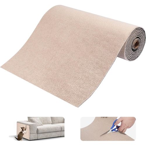 Teppc-Tapis Griffoir Autocollant Pour Chat, Griffoir, Bricolage, Protection De Meubles Pour Canapé Et Mur, Kaki, 40 X 300 Cm