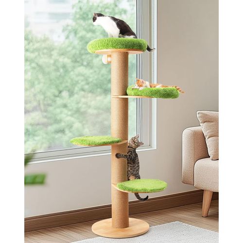 Arbre ¿¿ Chat, Perchoir De Fen¿ºtre ¿¿ 4 Niveaux Pour Chat Avec Lit En Peluche Spacieux, Tour D'escalade Polyvalente Avec Poteaux ¿¿ Griffer ¿¿Pais Pour Dormir, Griffer Et Observer