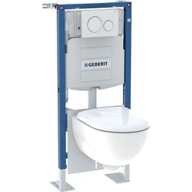Pack complet bâti-support Duofix avec plaque Sigma20 et Pack cuvette Renova semi-caréné - GEBERIT - 118.311.KJ.2
