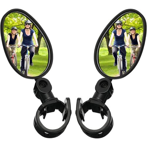 Lot De 2 Miroirs De Vélo Miroirs De Guidon En Plastique Rotatifs Et Réglables À 360° Miroirs De Vélo Convexes Pour Vélos Motos Vélos Électriques Vélos De Route