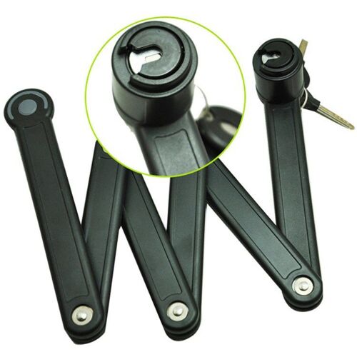 Antivol De Vélo, Cadenas Antivol Pliable, Antivol De Vélo Portable Antivol De Sécurité En Acier Robuste Avec Clé Et Support De Verrouillage De Scooter Assorti
