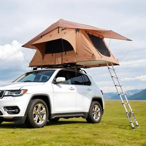 Tente De Toit Rigide-Vevor-Tente De Toit Rigide Pliable-Pour 2 À 3 Personnes-Avec Échelle Télescopique, Matelas, Housse En Pvc