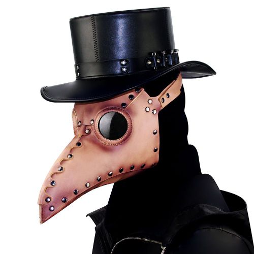 Masque D'oiseau De Médecin De La Peste, Costume De Peste, Masque Steampunk, Costume D'halloween, Cuir Pu, Long Nez, Accessoires De Cosplay, Fête Gothique Rétro (Marron)