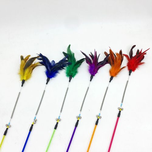 Jouets Pour Chat Avec Plumes Et Baguette En Forme De Plume (Lot De 6)