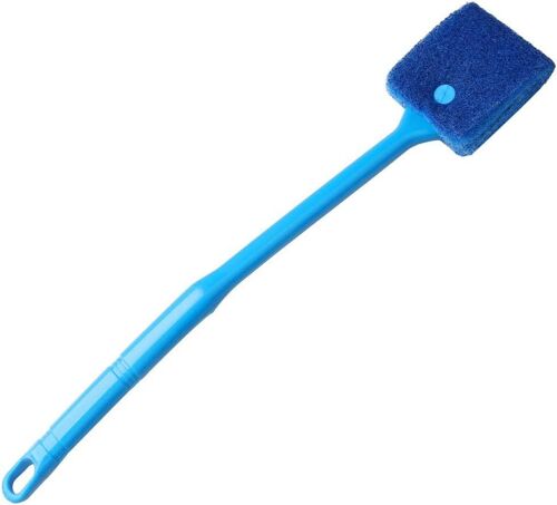 Brosse De Nettoyage Aquarium, Éponge Aquarium Nettoyage Anti Rayure Nettoyeur Aquarium Vitre Avec Poignée Plastique Antidérapante Pour Algues Verre Fenêtre Masion Aquariums (Bleu)