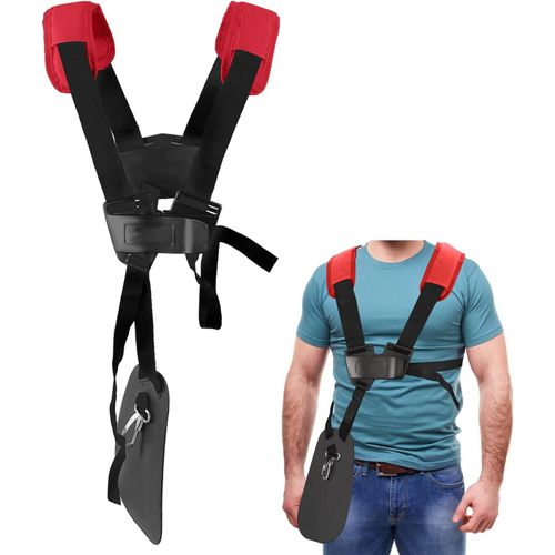 KALANKA-Bandoulière Tondeuse - Tondeuse à Harnais Double Epaule avec Ceinture de Nylon Durable Adjuestable pour Débroussailleuse ou Jardinage pour STIHL FS, Taille-Bordures Série km (Rouge)