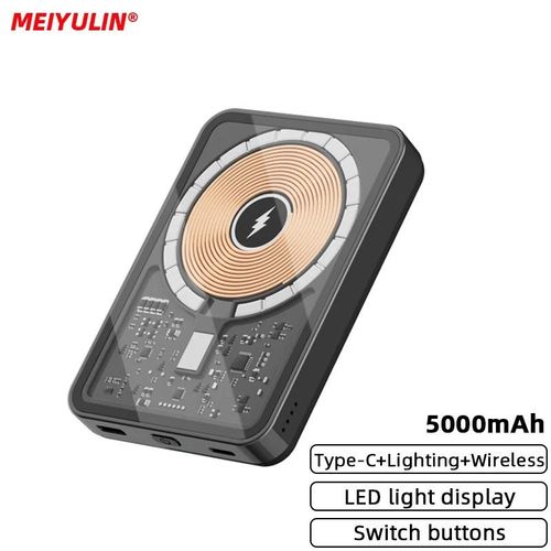 Batterie Externe Magnétique Sans Fil 10000mah, Avec Support, Usb C Pd20w, Charge Rapide, Pour Iphone 16, Samsung, Xiaomi, 5000mah
