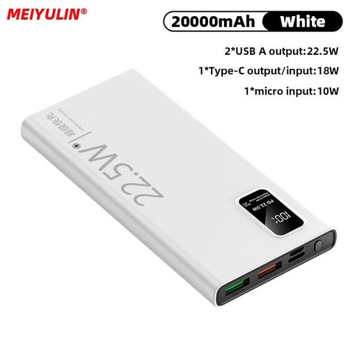 20000mah Batterie Externe Portable 22.5w Usb C Charge Rapide Batterie De Rechange Externe 10000mah 10w Powerbank Pour Iphone Samsung Xiaomi