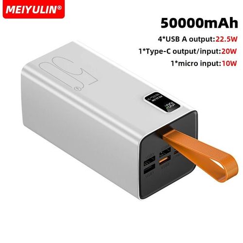 Batterie Externe Portable Usb C, Grande Capacité 50000mah, 20000mah, Charge Rapide, Batterie De Rechange Externe Mobile Pour Iphone Samsung Xiaomi