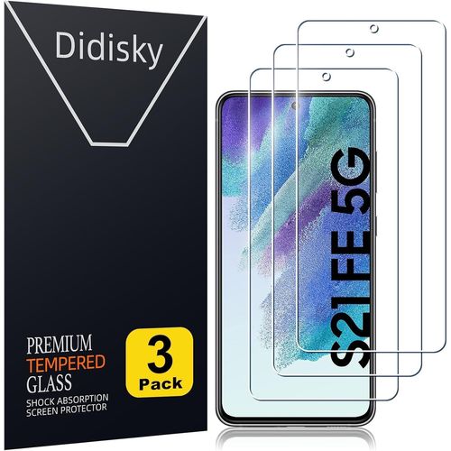Lot De 3 Protecteur Verre Trempé Pour Samsung Galaxy S21 Fe, Film Protection Écran, Résistance Aux Rayures, Dureté 9h, Pas De Bulles, Haute Définition