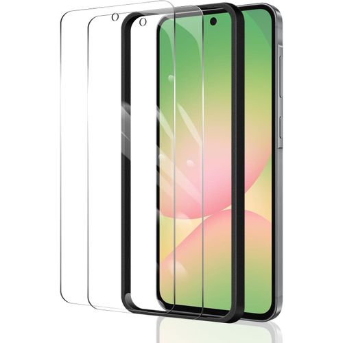 Pack 2 Films En Verre Trempé Pour Samsung Galaxy A56, A36 Et S24 Fe - Outil De Pose Inclus, 9h Anti-Rayures, Anti-Traces, Ultra Résistant Hd