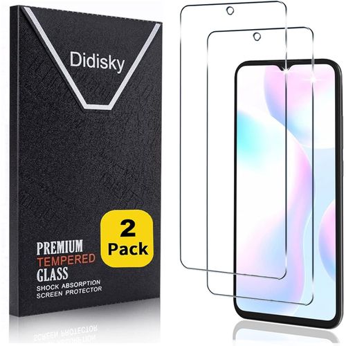 Lot De 2 Films De Protection D'écran En Verre Trempé Pour Xiaomi Redmi 9a, Anti-Traces De Doigts, Sans Bulles, Facile À Nettoyer, Dureté 9h, Facile À Installer, Transparent