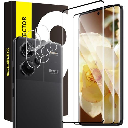 Verre Trempé Pour Xiaomi Redmi Note 13 Pro Plus 5g, 2+2 Pack Dureté 9h Rayures Protection Écran+Film D'objectif, Sans Bulles, Anti-Taches, 0,33mm Hd Redmi Note 13 Pro Plus Vitre Protection