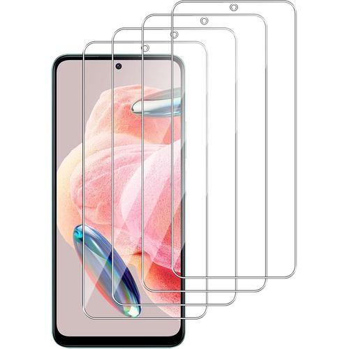 Lot De 4 Films En Verre Trempé 9h Pour Xiaomi Redmi Note 12 (4g/5g) / Poco X5 5g - Ultra Transparent Hd, Anti-Rayures Et Pose Sans Bulles