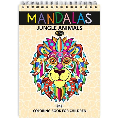 KALANKA-Mandala Enfant | Coloriage Mandala Enfant 30 Dessins | Mandalas a Colorier Enfant Animaux A4 | Livre Coloriage Fille Enfant | Cahier Coloriage Mandala Papier Premium | Reliure Spirale (Jour)