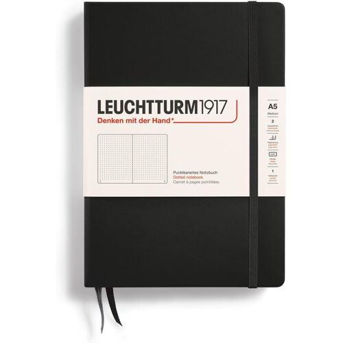 Jexnovashop-Leuchtturm1917 329398 Carnet Medium A5 Pointillé 249 Pages Numérotées Noir