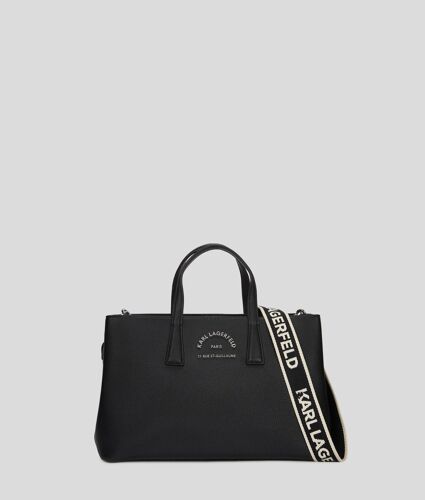 Karl Lagerfeld - Rue St-Guillaume Metal Satchel Bag, Femme, Noir, Taille: One Size