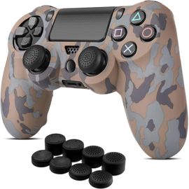 Kal-Tnp Coque De Manette Pour Ps4 En Silicone Avec 8 Poignées De Pouce, Housse De Protection De Manette, Protege Pour Sony Ps4, Gel De Silicone Antidérapantes, Accessoire Pour Jeux Vidéo, Camouflage