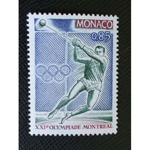 Timbre Monaco Y T 1059 Jeux Olympiques D'Été - Montréal, Lancer Du Marteau 1976 ( 040809 )