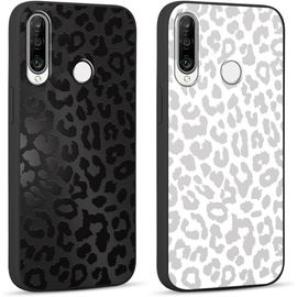 LORANKA-2 pièces Coque pour Huawei P30 Lite / P30 Lite New Edition 6,15"" Motif de Lmprimé Léopard Étui, Noir Aesthetic Design Housse de Téléphone TPU Silicone Souple Antichoc Bumper Protection Case