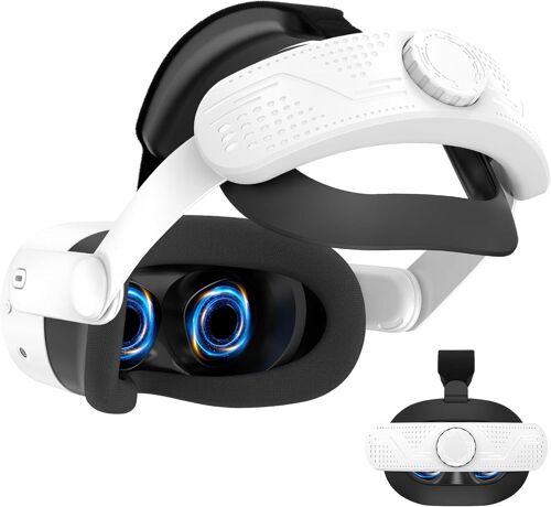Mevronisshop-T3 Sangle De Tête Pour Metaquest 3s Accessoires, Vr Sangle Elite Pour Metaquest 3s Strap, Réduit La Pression Sur Le Visage Et La Tête (Blanc T3)