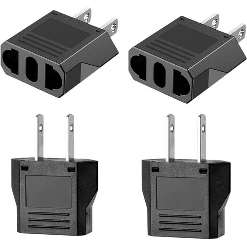 KALANKA-4 Pièces Adaptateur Prise USA de Voyage, France vers US Adapter, Adaptateur USA Prise Allemagne Prise Europe Amérique/Canada/Mexique/Italie/Suisse/Brésil
